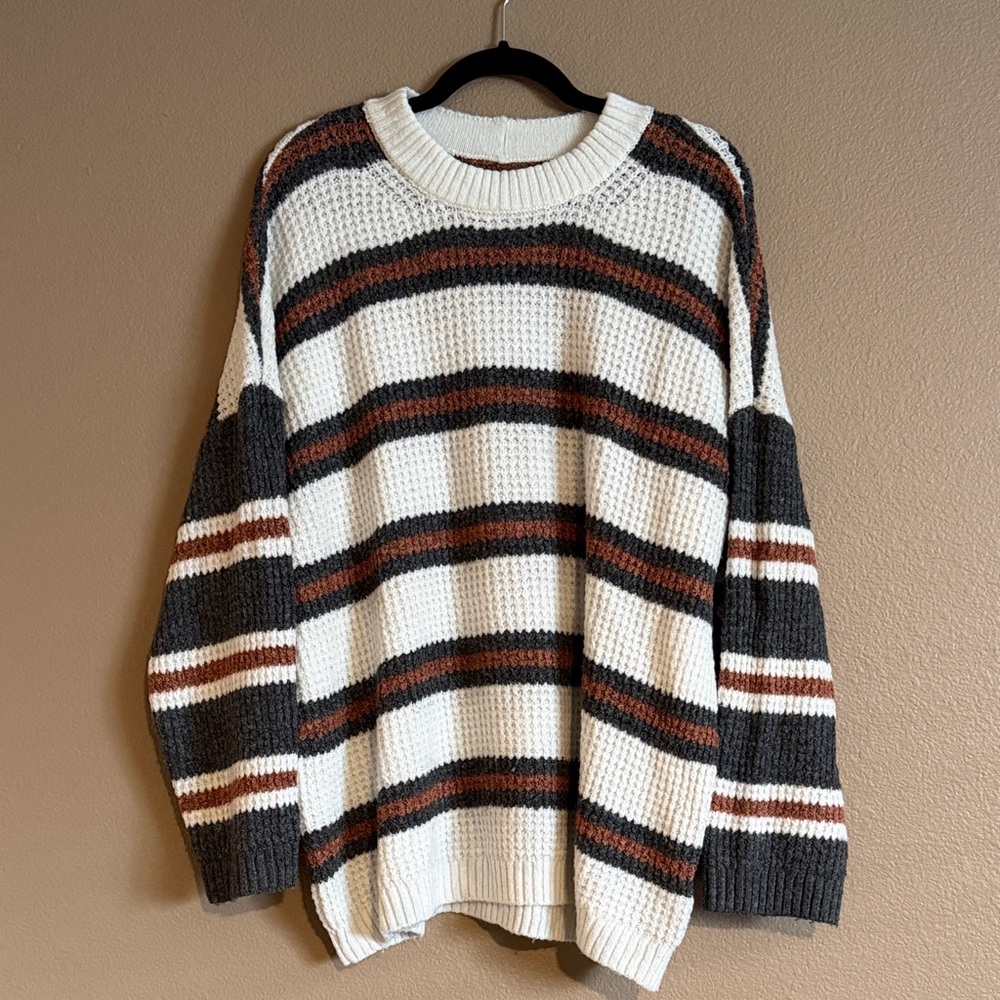 AMERICAN EAGLE Striped Crewneck Sweater